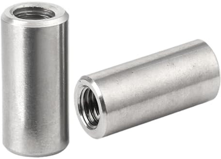 UEIOAVL Dadi di accoppiamento, 4 pezzi M10 dado di accoppiamento tondo in acciaio inox presa tonda filettata per staffa (M10x20x14 mm)