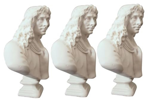 Warmhm 3 Pcs Mini Harz Statue Moliere Figurine Desktop Ornament für oder Büro