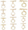 PH PandaHall 12 Sets 18K Gold Toggle Clasps, Jewellery Clasps 6 Styles OT Clasps T-bar Closure Clasps Fastener Clasps Ring Flower Teapot Toggle Connector for DIY Crafts Necklace Jewellery Making