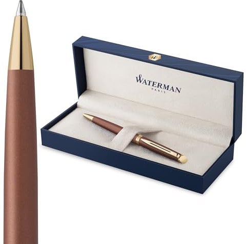 Waterman Hémisphère Kugelschreiber | The Understated Edit | Kupferrot | Mittlere Spitze und blaue Tinte | Geschenkbox