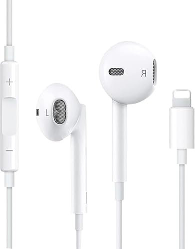 Cuffie per iPhone,Cuffie In-ear iPhone con filo Hi-Fi Stereo Auricolari,Earphones con cancellazione del rumore Microfono e Controllo del Volume,Compatibile con iPhone 11/11 Pro/12/14/14 Pro/8/7/XR/XS