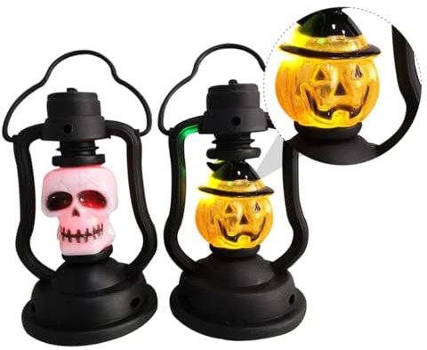 Uonlytech Lámpara De Noche De Calabaza De Halloween 4 Pcs Linterna De Mano Led Temática De Halloween Decoración Festiva