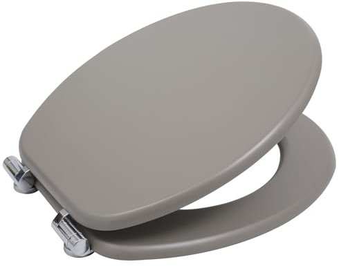 Style home Toilettendeckel WC-Sitz mit Absenkautomatik Holzkern Klobrille und Klodeckel mit Softclose-Mechanismus, O Form Toilet Seat, Belastbarkeit bis zu 300 kg, Light Gray