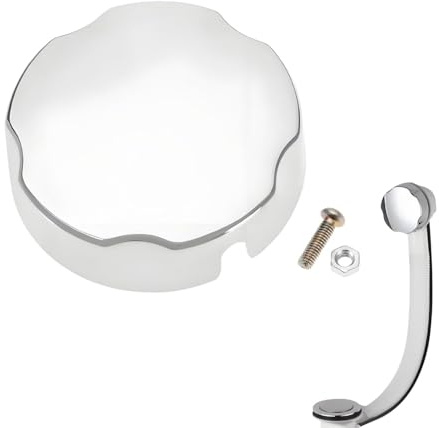 Drehgriff Badewannenüberlauf Abdeckung, Verchromter Aluminiumlegierung Drehgriff Badewannenstöpsel, Universal Badewannenablauf Drehknopf Zubehör für Badewannen, Pop-Up Bedienknopf