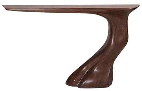 FZL02068LM Long 56 Solid Wood Narrow Console Tables, Modern Decorative Hallway Table, Sofa Table for Living Room, Hallway, Foyer, Entrance Storage(Bruin)