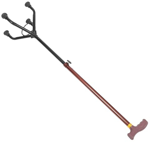 BELLIFFY Bastone da Passeggio Quadripode Regolabile in Alluminio Leggero con Fondo Antiscivolo per Anziani e Disabili Bastoncino Trekking Telescopico Staccabile per Escursionismo e