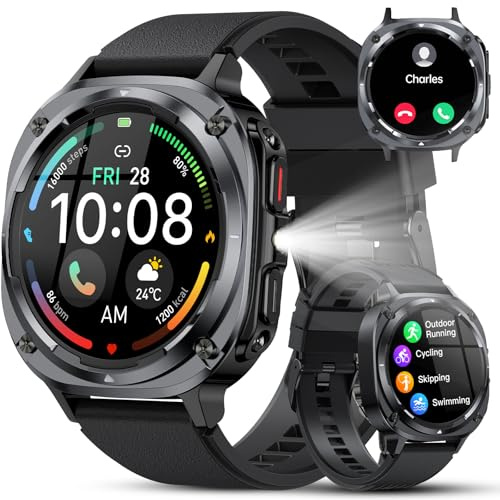 Montre Connectée Homme, Cadeau Saint Valentin pour Homme,1.45 HD, Fitness Smartwatch avec Appels Bluetooth,114+ Sport, Suivi Fréquence Cardiaque, Sommeil & Podomètre, Étanche IP68, pour ios Android