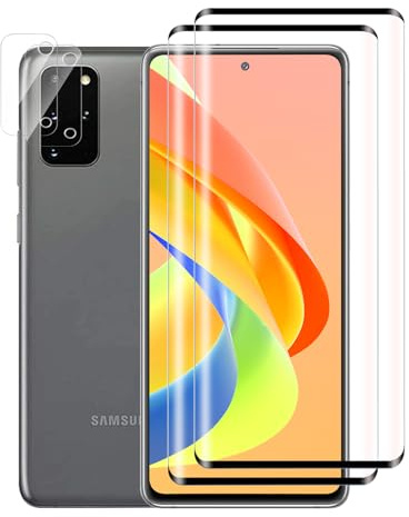 VideoSecu 2+2 pièces 3D Verre Trempé pour Samsung Galaxy S20 Plus Protection écran, 0,33mm & Dureté 9H, Anti-Rayures, 100% sans Bulles Vitre Protection, Haute Sensibilité Caméra Arrière Protecteur