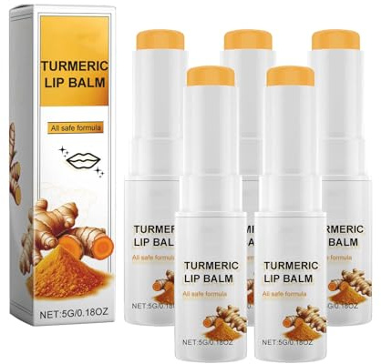 Lip Lightening Balm for Dark Lips – Turmeric Lip Balm for Smokers with Natural Brightening Extracts, Deep Moisturizing Care for Dry, Cracked, and Dull Lips (5)