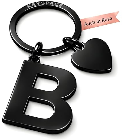 KEYSPACE Schlüsselanhänger Personalisiert, Edelstahl Buchstabe Geschenkbox