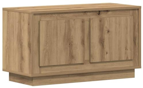 KKgypkn Mobile TV grigio cemento in legno 80 cm di larghezza con ante per spazio di archiviazione, dimensioni 80 x 35 x 45 cm