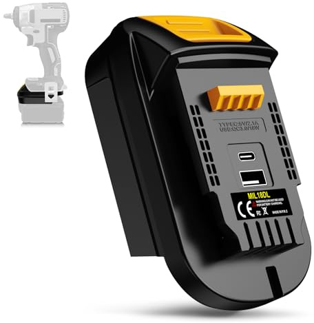 M18 Adapter,Battery Adapter Converter for Milwaukee M18 18V Lithium Batteries to Dewalt 20V MAX XR Cordless Tools(with QC3.0 18W USB & Type-C 5V/2.1A Charging Port)
