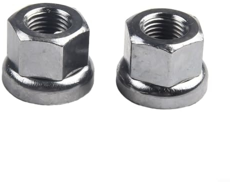 2 dadi di bloccaggio per asse della ruota della bicicletta, in acciaio inox, per mozzo anteriore e posteriore, M9, colore argento, antiscivolo, parti da ciclismo (M9)