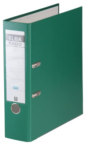 Elba Ordner A4, rado brillant, breit, veredeltes Papier, grün, 1 Stück