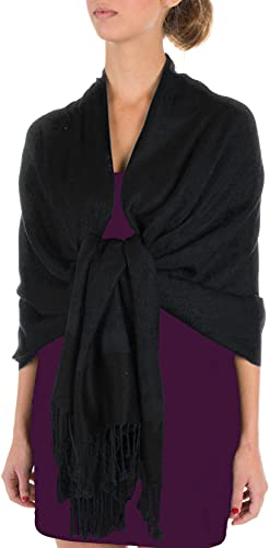 Sakkas 70 X 28 Paisley Self-Design Schal/Wrap/Stola - Schwarz