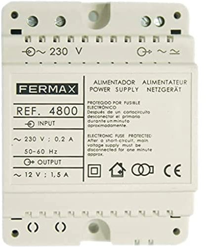 Fermax 4800 - Alimentador DIN4 230Vac/12Vac, 1.5A, 50-60 MHz