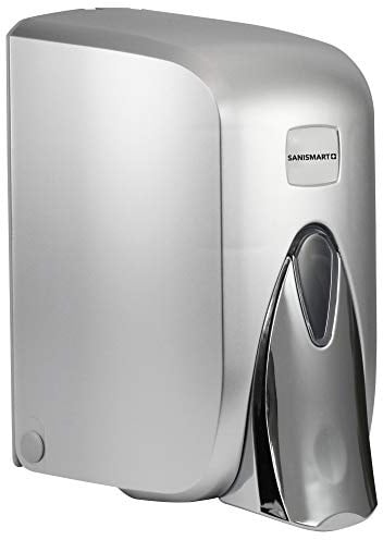 SANISMART Schaumseifenspender CALLA Chrom | Nachfüllbar | 500 ml Fassungsvermögen | Hygienisch & abschließbar | Für Schaumseifen | ABS-Kunststoff | Wandmontage