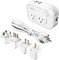 FOVAL foval bajada de potencia de 220v a 110v convertidor de voltaje con adaptador de la energía del recorrido internacional de 4 puertos usb en europa reino unido italia asia, etc, más de 150 países