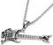 Schmuck-Checker Rock Gitarre mit Totenkopf als Edelstahl Anhänger mit Halskette Skull Rockerschmuck silber Rockstar Männerschmuck Geschenk Ankerkette Venezianerkette Herrenschmuck Herrengeschenk