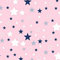 Pingianer 100x160cm Sterne 100% Baumwolle Baumwollstoff Kinder Meterware Handwerken Nähen Stoff (Rosa Blau Weiß, 100x160cm (11,99€/m))