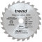 Trend Wood Cordless ATBR Mitre Saw Blade, 250mm Diameter, 30mm Bore, 24 Teeth, 2.2mm Kerf, +7° Hook, TCT, Coarse Finish, CSB/CC25024T