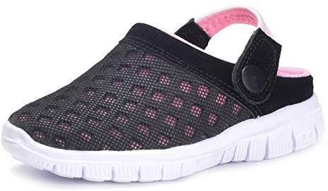 KVbabby Zoccoli Bambini Maglia Traspirante Clogs Sandali Spiaggia Pantofole Antiscivolo Estate Piatto Scarpe,11-Rosa,35 EU