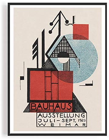 MReinart Bauhaus Poster Plakat Vintage Kunstschule Ausstellung 1923 Weimar - Wandbild Kunstdruck 250 g/m² matt Reproduktion Ungerahmt (A1)