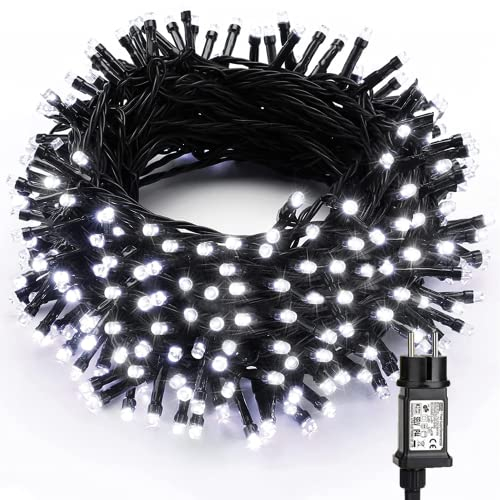 PhilzOps Weihnachtsbeleuchtung Außen, 30M 300 LED Weihnachten Lichterkette Kaltweiß Innen 8 Modi Wasserdicht Außenbeleuchtung für Baum Haus Zimmer Garten Party Festival Decoration, Grüner Draht