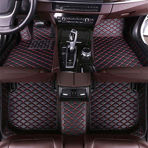Muchkey Tapis de Sol Voiture pour Citroen C1 C3 Picasso Elysee Nemo Berlingo C2 C4L C6 C-Zero E-mehari C4 Cactus/aircross C5/Tourer Personnaliser Tapis de Voiture Noir Rouge