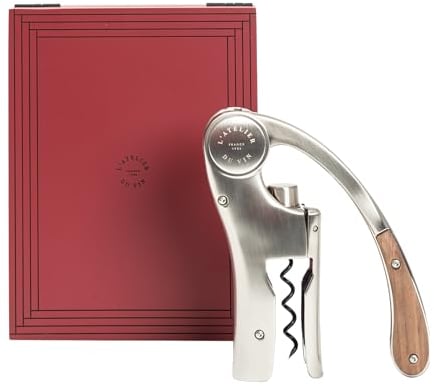 L'ATELIER DU VIN – Oeno Motion Tesoro – Cavatappi a leva nel suo cofanetto in legno laccato rosso