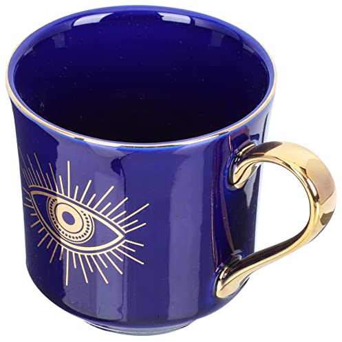 Cabilock Kaffeetasse Evil Eye Muster Wasser Tasse Türkische Nazar Tee Milchtasse Für Kinder Erwachsene Home Office Blau