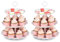 NWK Pack of 2 Large Stable 3-Tier Cupcake Stand 30cm Height Plastic Cake Stand Food Round Display for Wedding Birthday Graduation Afternoon Tea Party (White, Large)