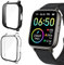 [2 PACK] P32 Étui de protection pour montre intelligente 1,69 protection écran, PC Coque de protection pour Glory Fit Donerton P32, Judneer P32, Motast P32, Nerunsa P32, Transparent + Black