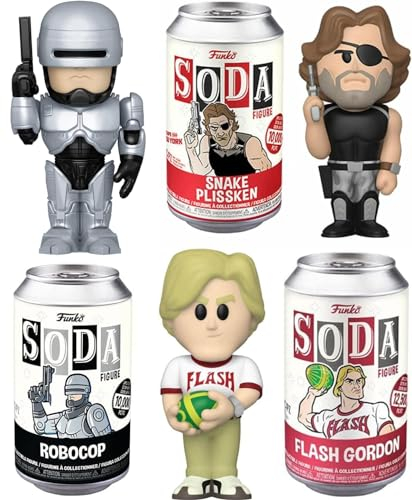 Film Sci-Fi Figuren Retro Classic Soda Collectibles Bundled with Escape from New York + Flash Gordon + Mars Attacks Sticker! & Lost in Space Cards 4 St ck
