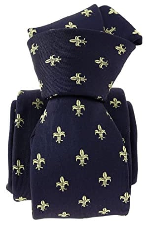 Tony & Paul. Cravate. Fleurs de Lys - BOURBON, Soie. Motifs. FABRIQUE EN ITALIE.