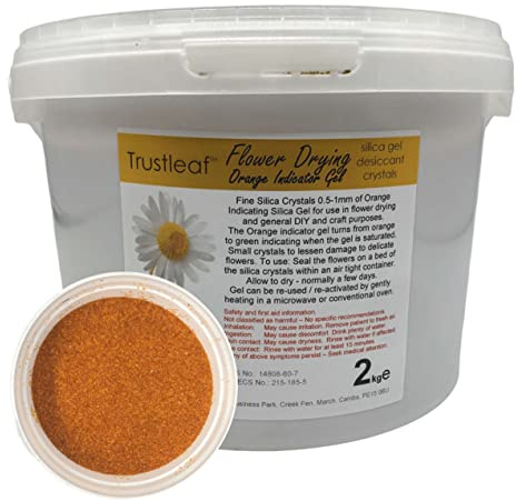 Trustleaf Flower Drying Orange Indicator Silica Gel Grains 0.5-1mm (2kg / 4.4lbs F-Or TUB)