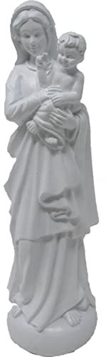 Isideco Weiße Figur heilige Madonna mit Kind 15cm