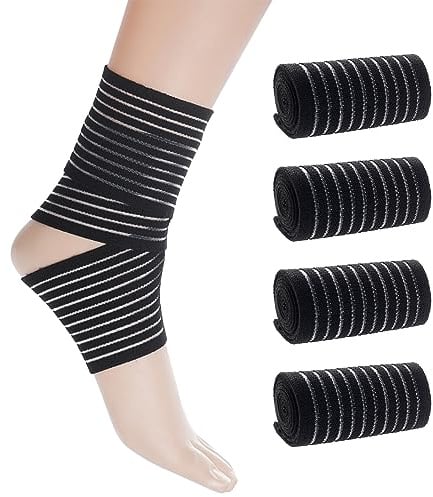 Rbenxia Elastic Ankle Compression Bandage Adjustable Ankle Strap Heel Brace