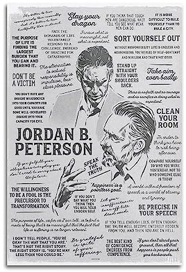 NJYXART Inspirierende Poster, Motiv: Jordon Peterson, viele Zitate, Poster, dekorative Malerei, Leinwand, Wandposter und Kunstdruck, moderne Familienschlafzimmer-Dekoration, Poster, 40 x 60 cm