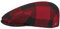 LIERYS Check Driver Flatcap Schirmmütze Schiebermütze Wollcap Herren - Made in The EU mit Schirm, Futter Herbst-Winter - 56 cm schwarz-rot