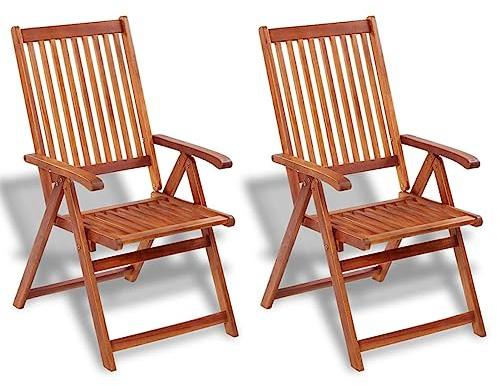 GuyAna Gartenstühle 2 STK. Klappbar Akazie Massivholz Braun Balkon Sessel Balkon MöBel Set Outdoor BalkonstüHle GartenstüHle Gartenstuhl Set Lounge-Sessel