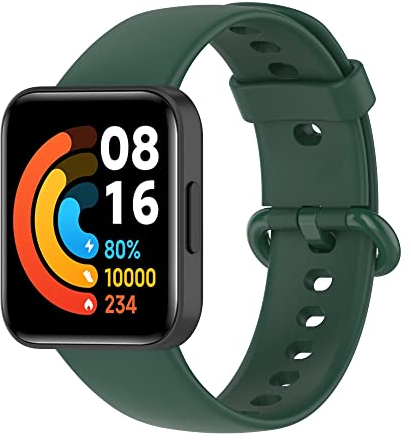 Amzpas Armband für Redmi Watch 2 Lite Armband/Xiaomi Mi Watch 2 Lite,Silikon Weiches Sport Ersatzbänder Uhrenarmband für Redmi Watch 2 Lite/Xiaomi Mi Watch 2 Lite Damen Herren (Grün)