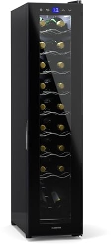 Klarstein Weinkühlschrank,1 Zone Getränkekühlschrank mit Glastür, Leiser Indoor/Outdoor Kühlschrank, 50L Flaschenkühlschrank Klein, Weinschrank für Getränke, Weinkühler für 18 Flaschen