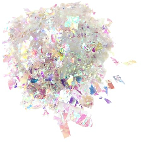 JIHUOO 120 g künstliche Schneeflocken, dekorative Schneeflocken, Schneeflocken, Basteln, Pailletten, Weihnachten, Dorf, Schnee, Funkeln, Nagelglitzer, Weihnachtsfeier-Dekorationen