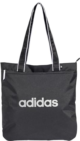 adidas Damen LINEAR ESSENTIALS SHOPPER, Black/Silver Metallic/White, One Size