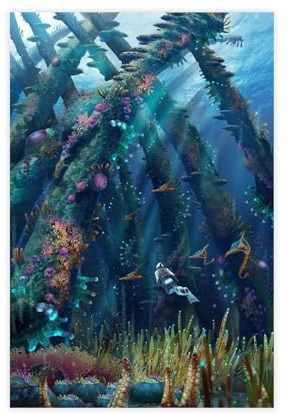 AAVEDA Game Subnautica 9 Leinwand-Poster, Wandkunst, Dekordruck, Bild, Gemälde für Wohnzimmer, Schlafzimmer, Dekoration, ungerahmt, 30 x 45 cm