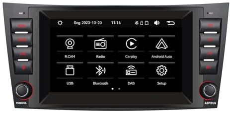 Autoradio kompatibel mit drahtlosen Carplay/Android Auto für Mercedes Benz E-Class W211 CLS-Class W219 mit Hohe Ausgangsleistung IPS -Touchscreen/Bluetooth/FM/AM/USB