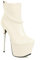 DEuyo Stivali Corti Con Piattaforma A Tacco Alto A Spillo Per Donna 16 Cm Tacco Alto, Messa In Scena, Festa, Unisex, Autunno E Inverno, Bianco, 35 EU