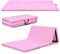 GYMAX Gymnastikmatte klappbar, rutschfeste & reißfeste Weichbodenmatte mit Kunstleder-Bezug & 2 Tragegurten, Fitnessmatte aus 4 Teilmatten für Yoga, Pilates & Workout, 240 x 120 x 5 cm