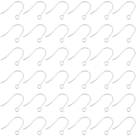 UNICRAFTALE 300 pieza de Alambres para Orejas 316 L Ganchos para Pendientes de Acero Inoxidable Quirúrgico Alambre para Orejas de Metal con Bucle Horizontal Suministros para Pendientes Agujero de 2 mm